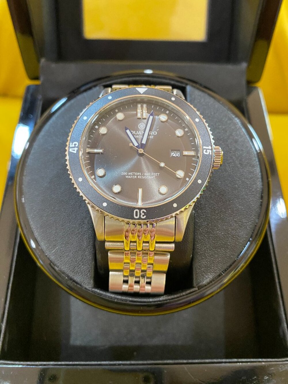 Aquanero Hydrosphere HS1 Swiss Diver Watch 42mm 200M Stainless Steel